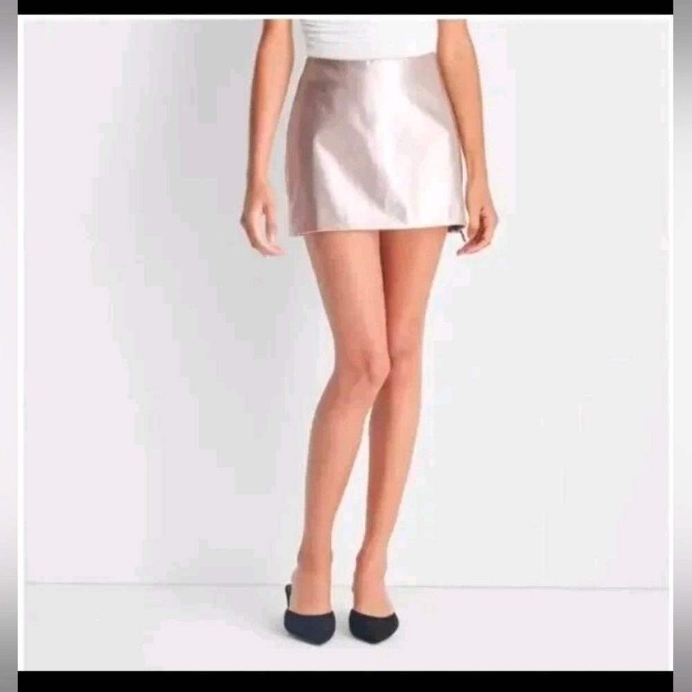 Future Collective Women's Metallic Mini Skirt Champagne